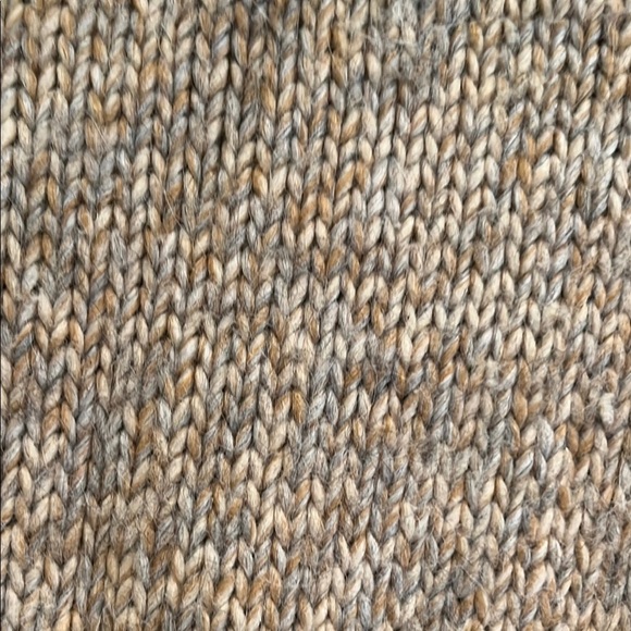 Zara Tan and Cream Cardigan Sweater Open Front Chunky Knit - Picture 6 of 6